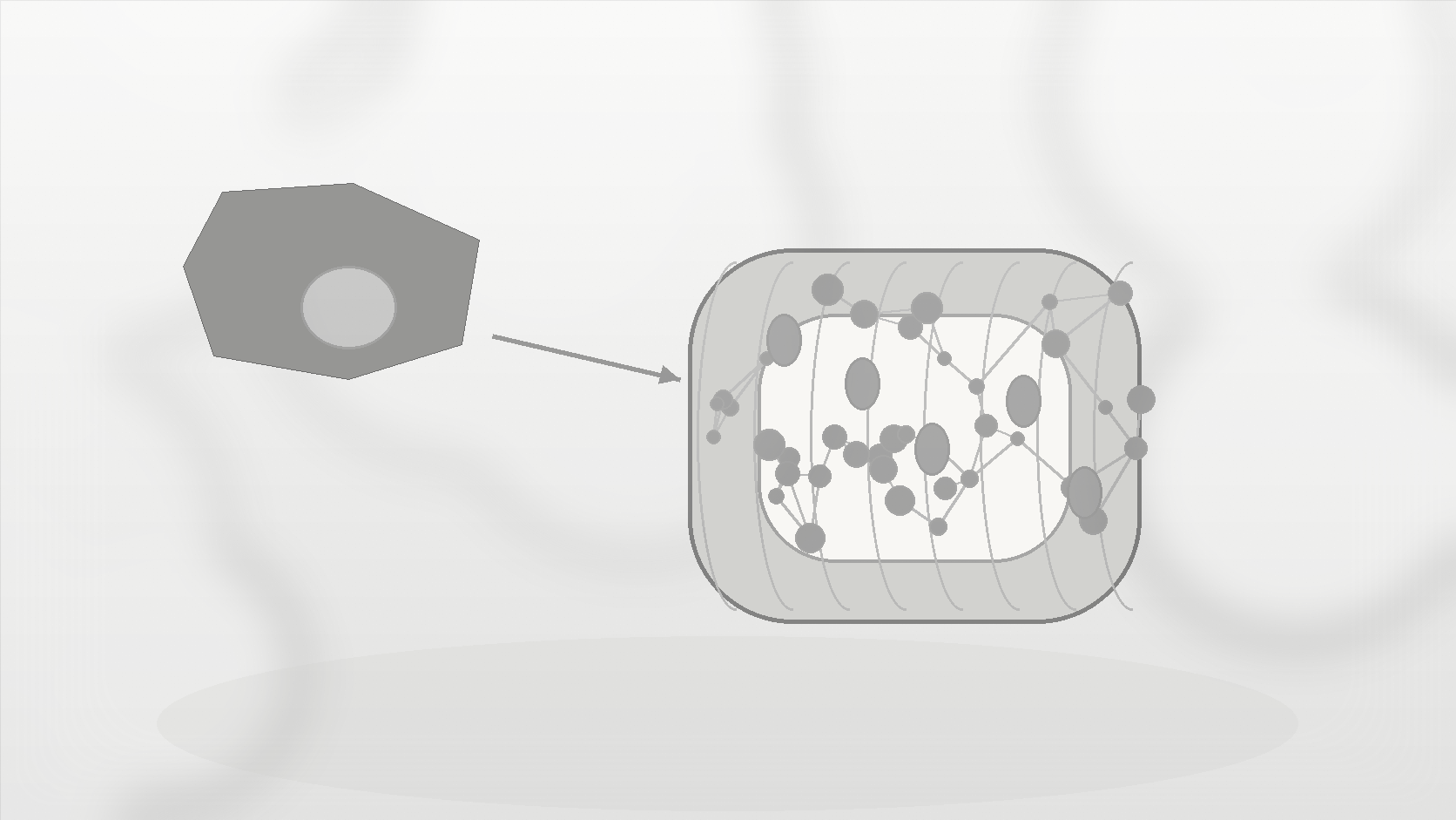 Monochrome illustration of viscous fibre gel trapping bile acid droplets in the intestine.