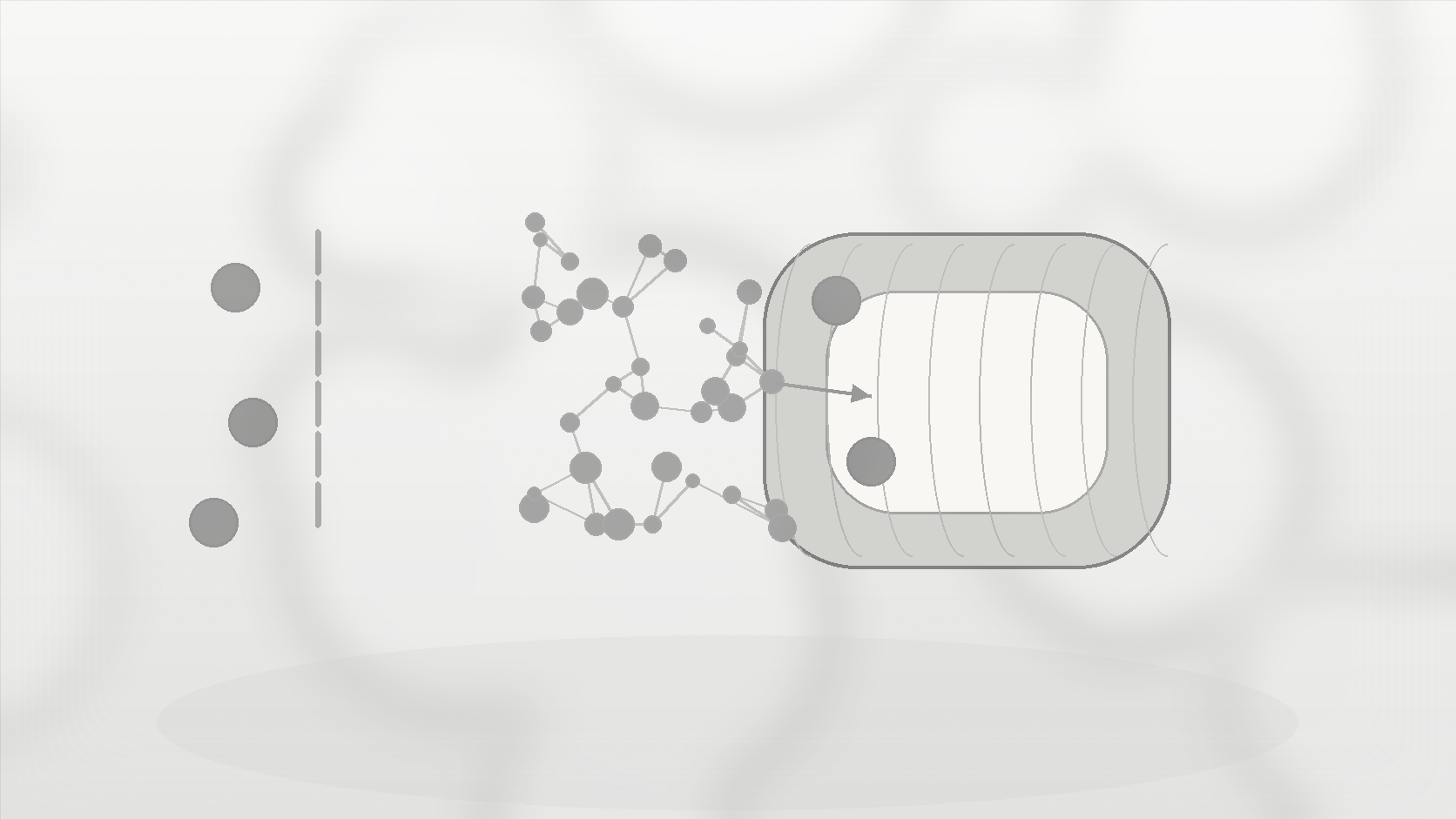 Monochrome illustration of viscous fibre waves slowing particles in a digestive pathway.