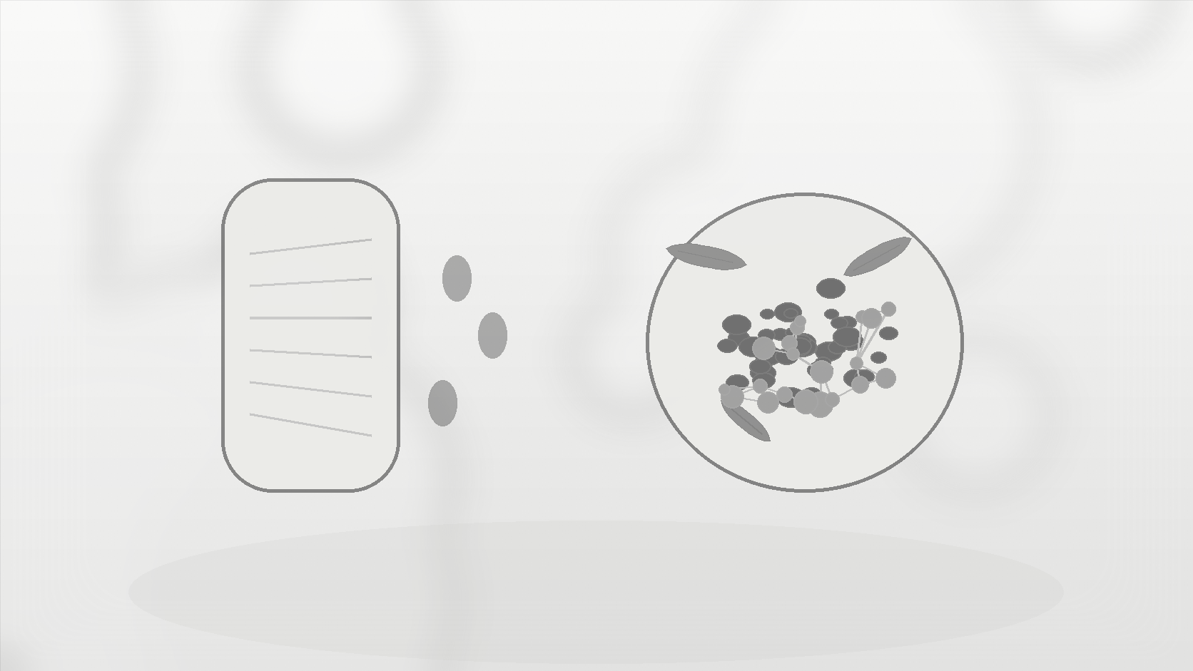 Monochrome illustration comparing a thin drink with a structured fibre-rich bowl.